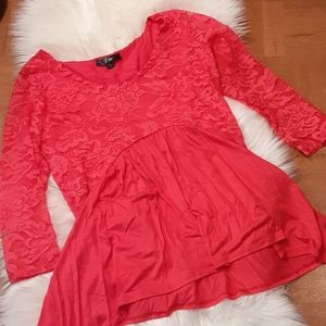 J LEE Coarl Lace Top